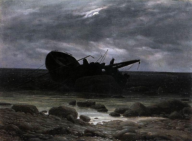 Caspar David Friedrich Wreck in the Moonlight China oil painting art